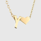 Collar para mujer con colgante de corazón e inicial - letra 