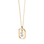 Collar de mujer con colgante hexagonal con inicial s