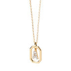 Collar de mujer con colgante hexagonal con inicial a