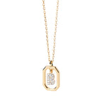 Collar de mujer con colgante hexagonal con inicial b