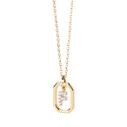 Collar de mujer con colgante hexagonal con inicial f