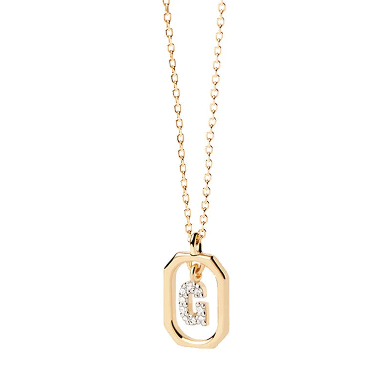 Collar de mujer con colgante hexagonal con inicial g