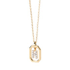 Collar de mujer con colgante hexagonal con inicial h