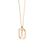 Collar de mujer con colgante hexagonal con inicial i