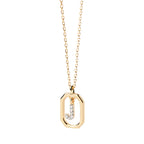 Collar de mujer con colgante hexagonal con inicial j