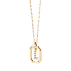 Collar de mujer con colgante hexagonal con inicial l