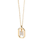 Collar de mujer con colgante hexagonal con inicial n