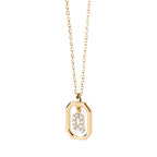 Collar de mujer con colgante hexagonal con inicial q