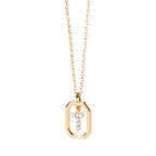 Collar de mujer con colgante hexagonal con inicial t