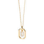 Collar de mujer con colgante hexagonal con inicial u