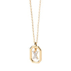 Collar de mujer con colgante hexagonal con inicial x