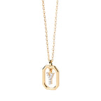 Collar de mujer con colgante hexagonal con inicial y