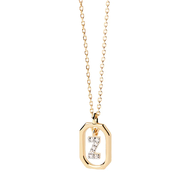 Collar de mujer con colgante hexagonal con inicial z