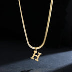 Collar tipo gargantilla para mujer con colgante inicial h