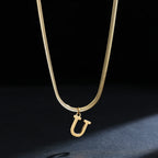 Collar tipo gargantilla para mujer con colgante inicial u