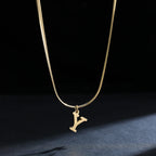 Collar tipo gargantilla para mujer con colgante inicial y