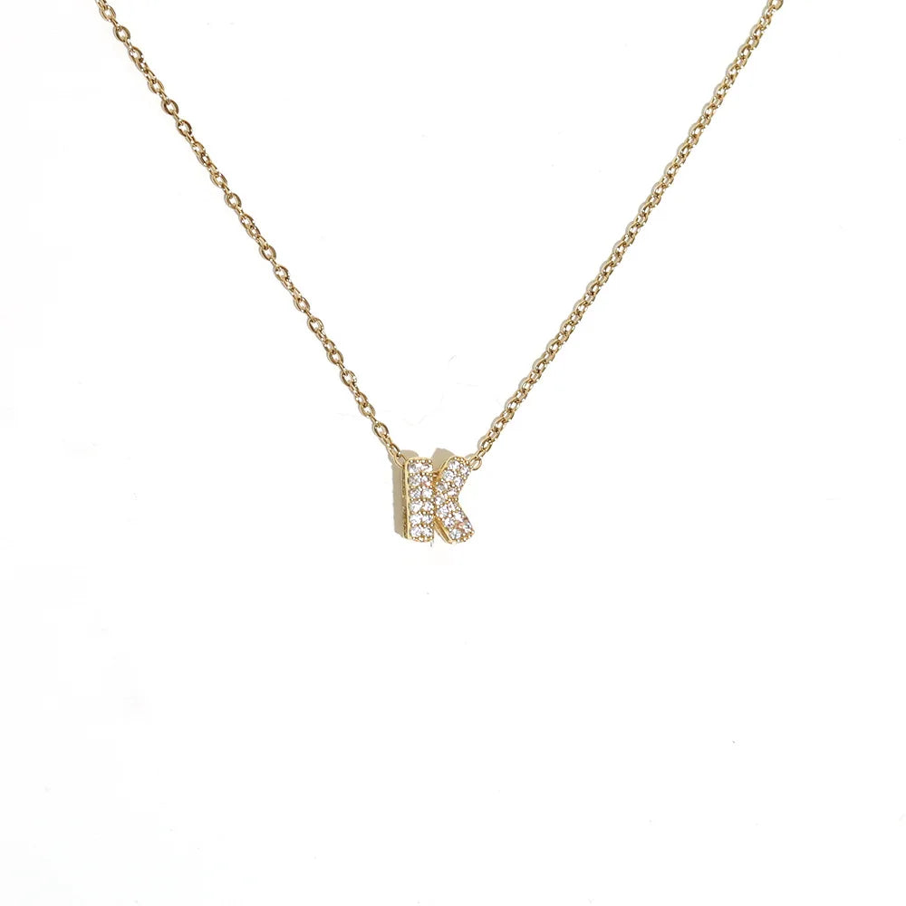 Collar gargantilla para mujer con colgante minimalista inicial k