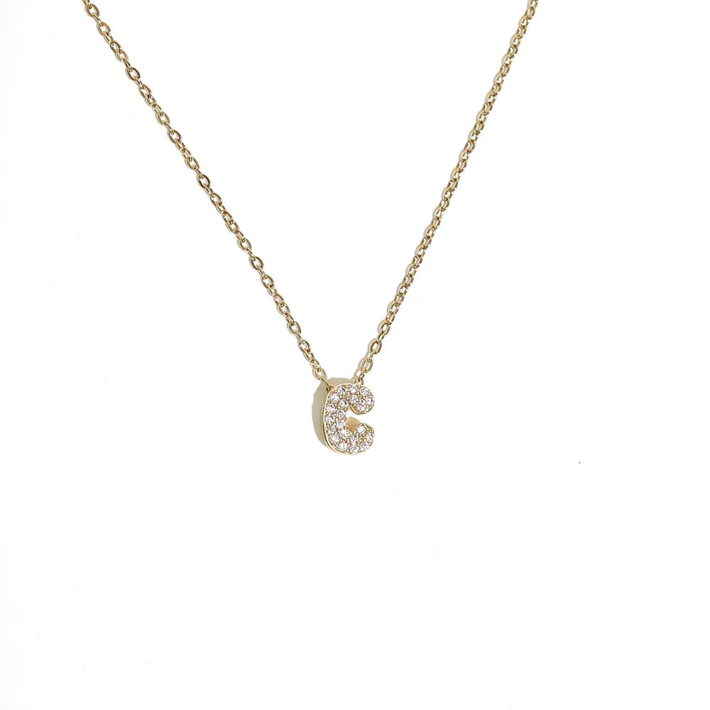 Collar gargantilla para mujer con colgante minimalista inicial c