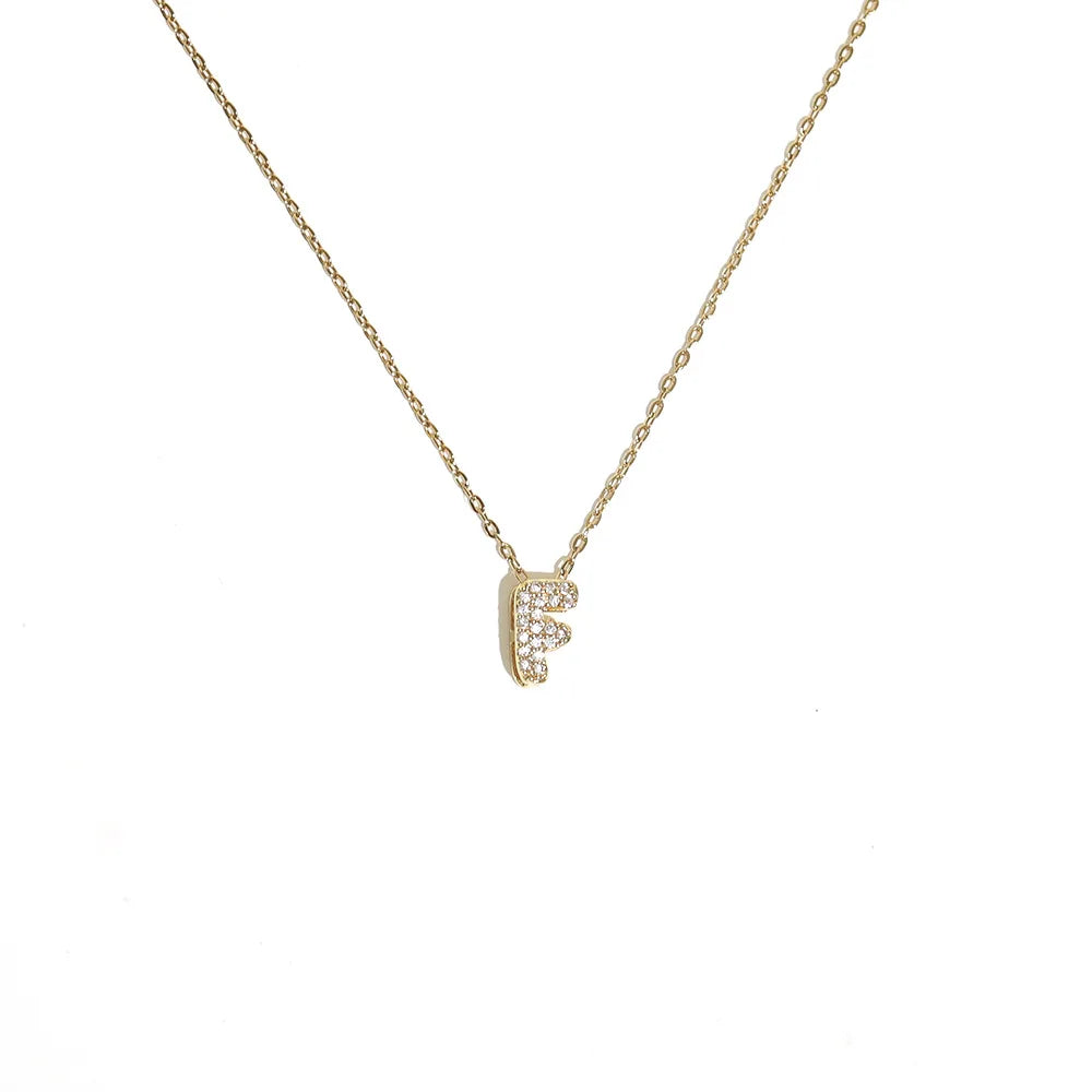 Collar gargantilla para mujer con colgante minimalista inicial f