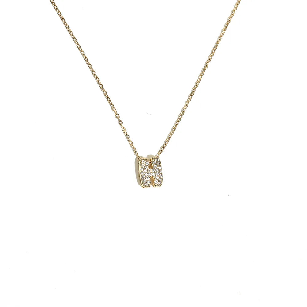 Collar gargantilla para mujer con colgante minimalista inicial h