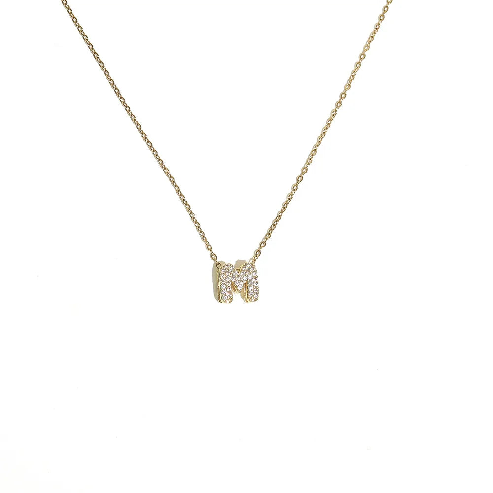 Collar gargantilla para mujer con colgante minimalista inicial m