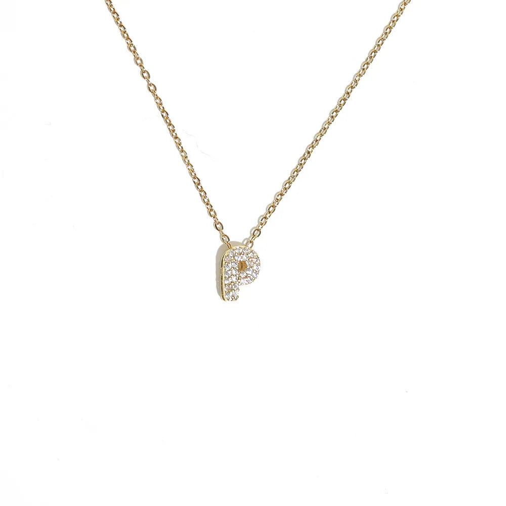 Collar gargantilla para mujer con colgante minimalista inicial p