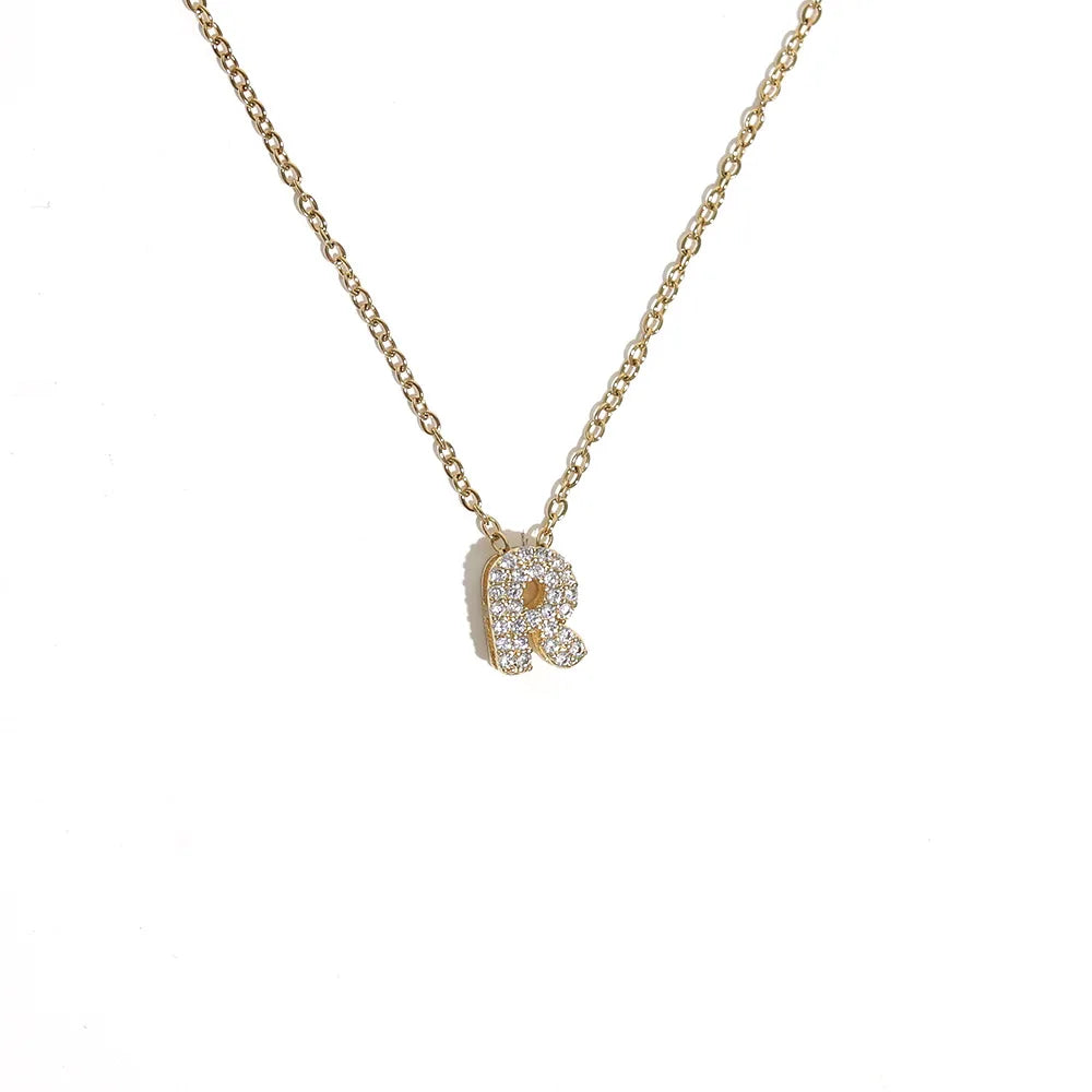 Collar gargantilla para mujer con colgante minimalista inicial r