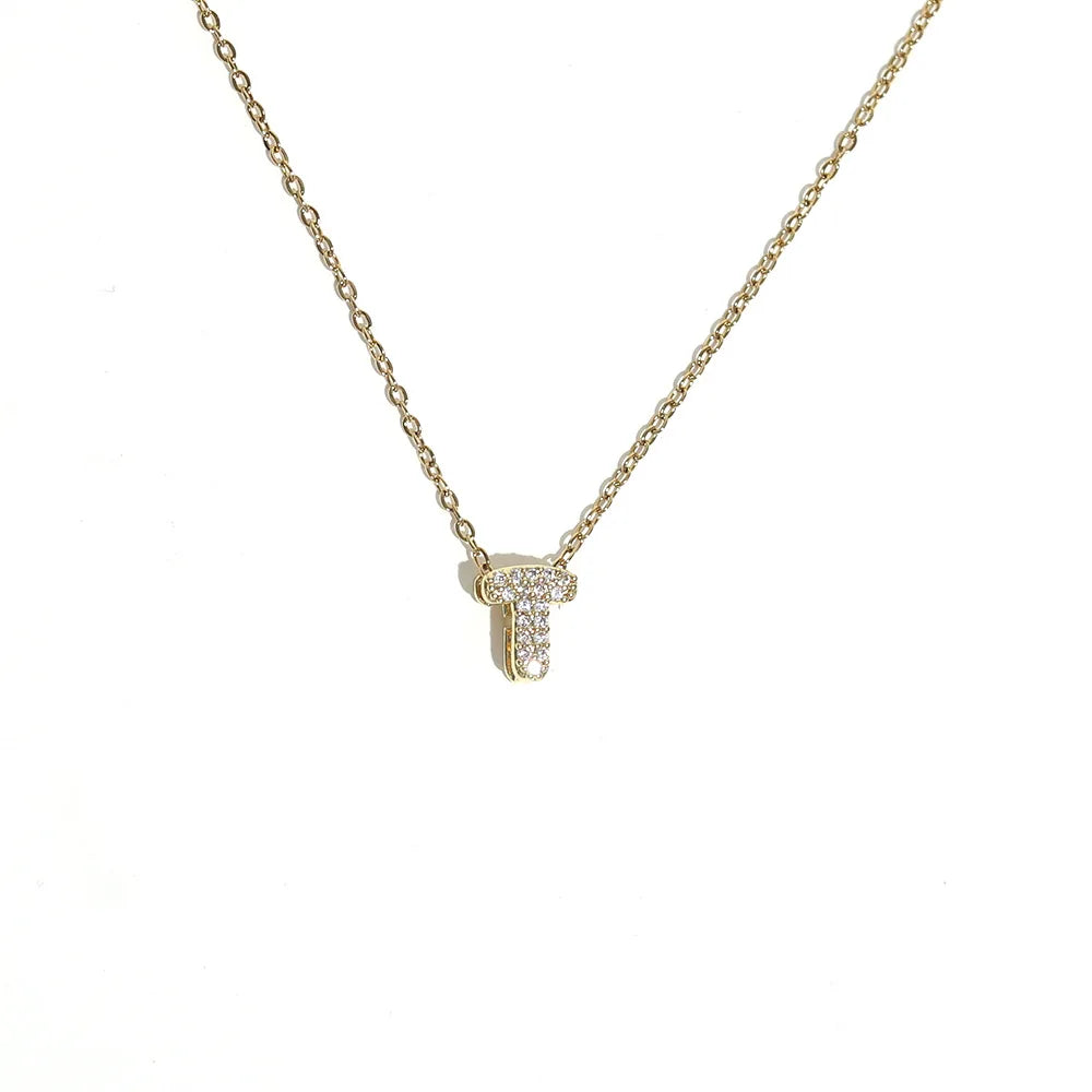 Collar gargantilla para mujer con colgante minimalista inicial t