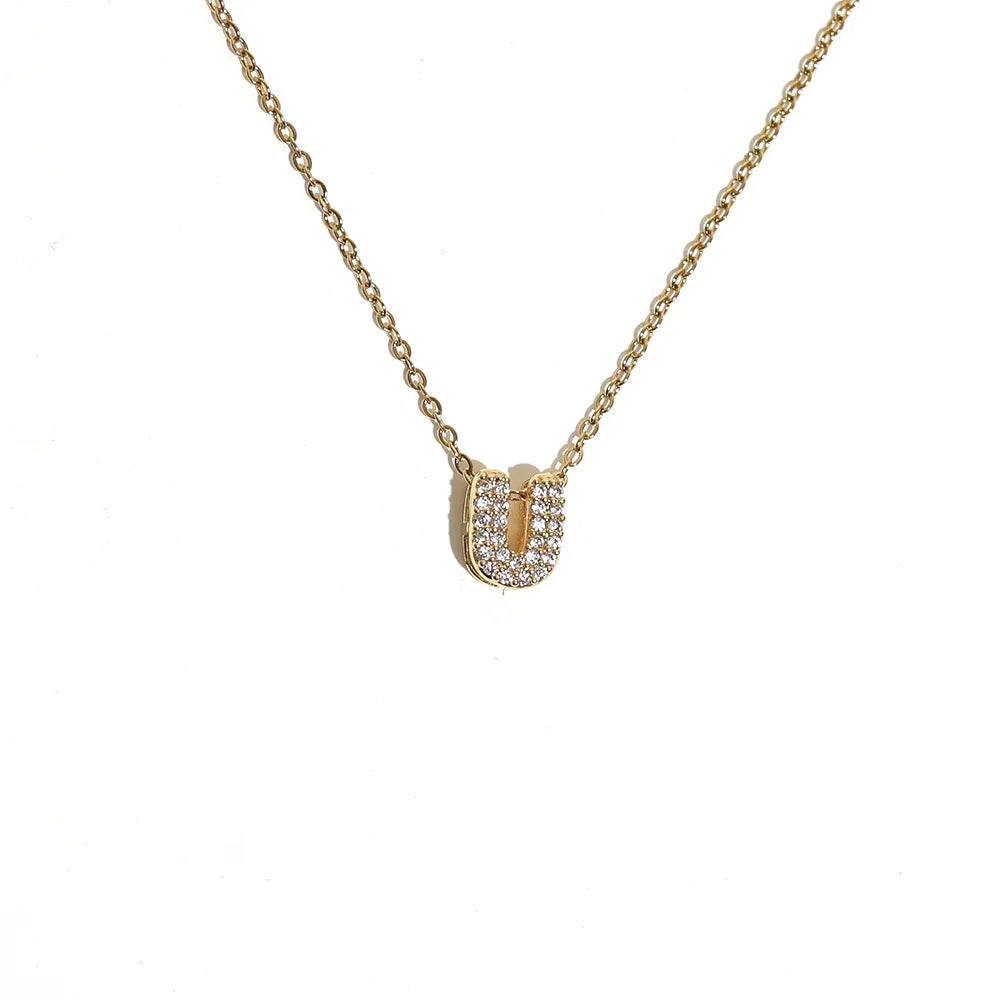 Collar gargantilla para mujer con colgante minimalista inicial u