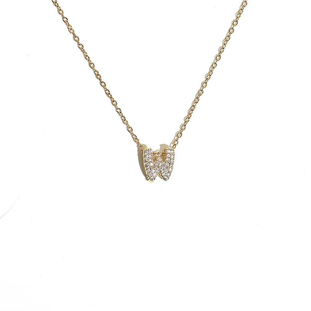 Collar gargantilla para mujer con colgante minimalista inicial w