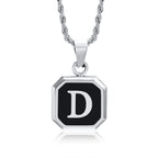 Collar para hombre con colgante hexagonal de inicial d