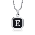 Collar para hombre con colgante hexagonal de inicial e