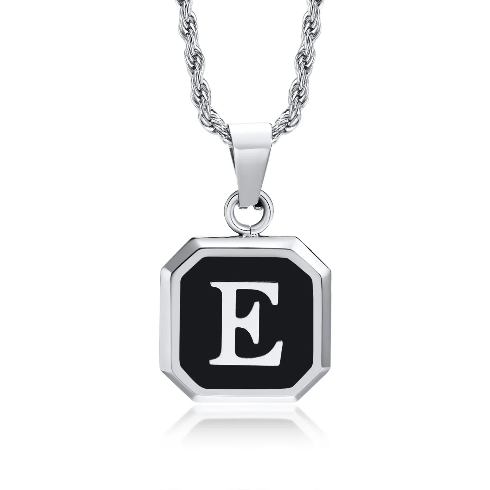 Collar para hombre con colgante hexagonal de inicial e