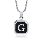 Collar para hombre con colgante hexagonal de inicial g