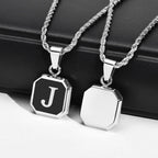 Collar para hombre con colgante hexagonal de inicial