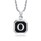Collar para hombre con colgante hexagonal de inicial o