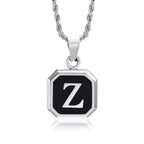 Collar para hombre con colgante hexagonal de inicial z