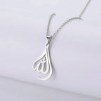 Collar para hombre o mujer con colgante Allah árabe musulmán islam plata