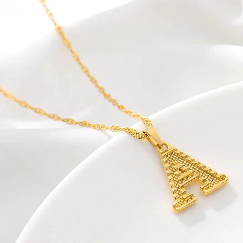 Collar para hombre o mujer con colgante de inicial - letra 
