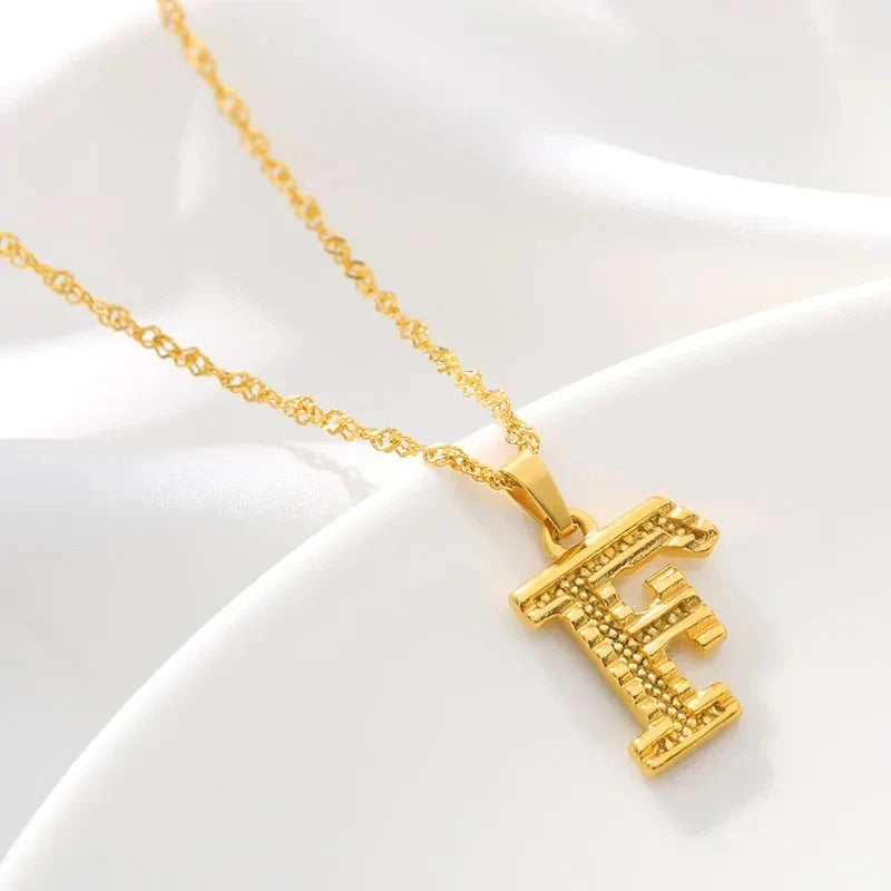 Collar para hombre o mujer con colgante personalizado inicial f