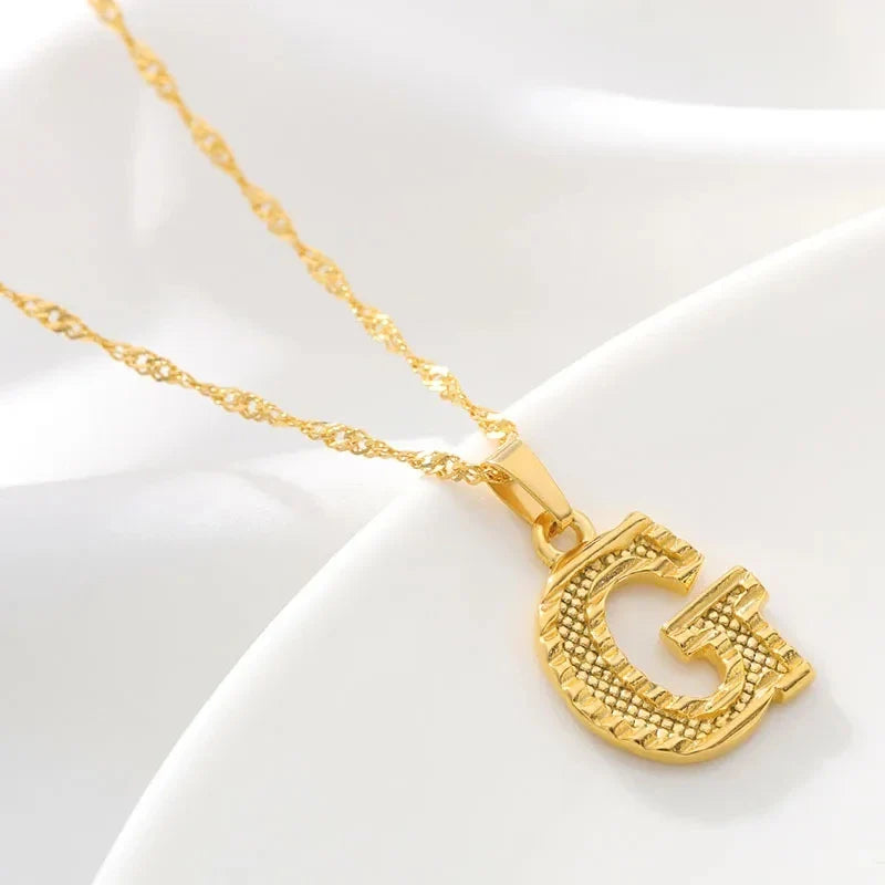 Collar para hombre o mujer con colgante personalizado inicial g