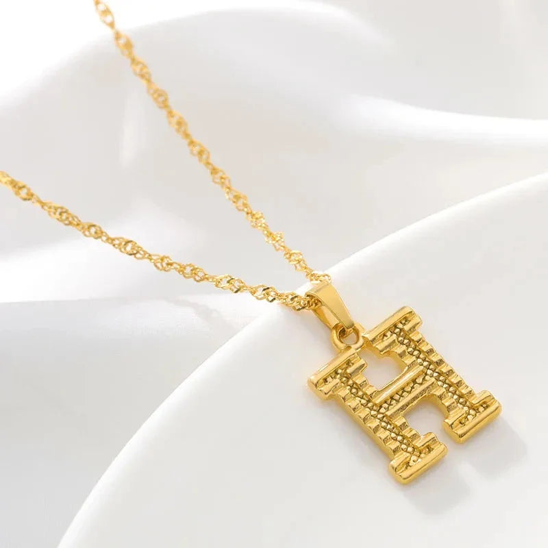Collar para hombre o mujer con colgante personalizado inicial h