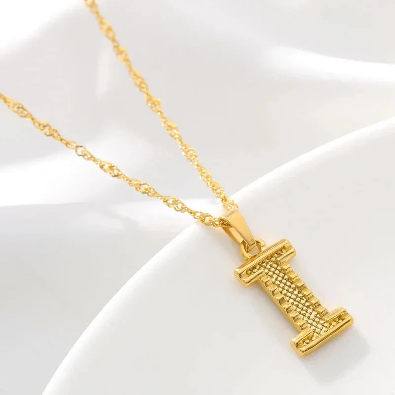 Collar para hombre o mujer con colgante personalizado inicial i