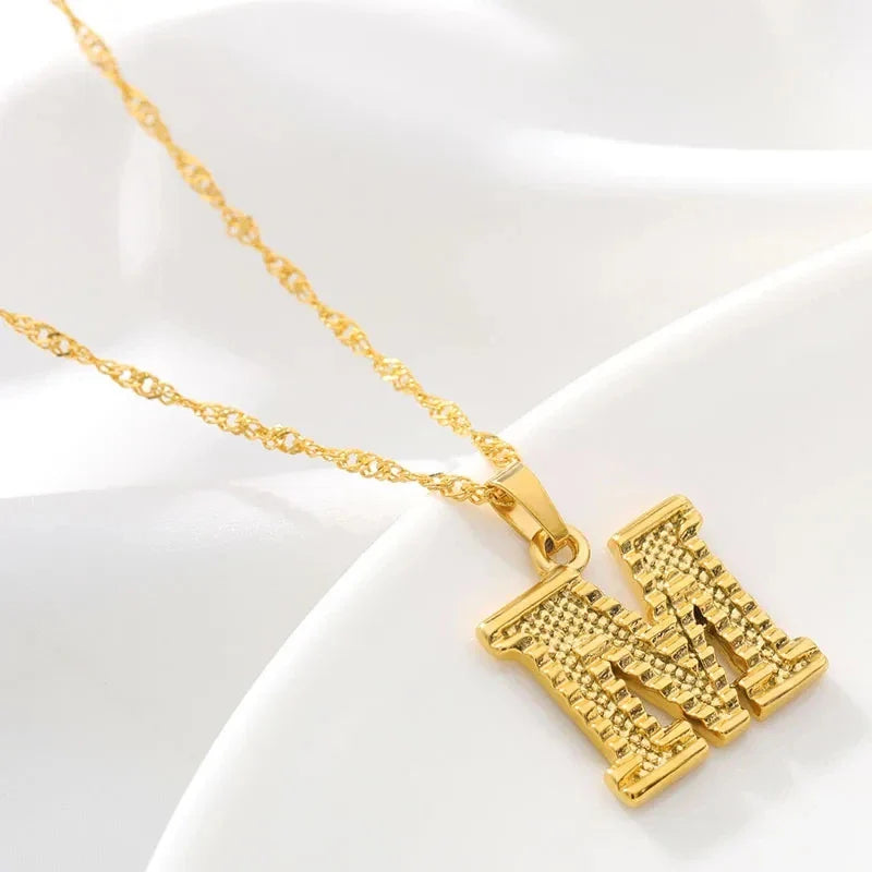 Collar para hombre o mujer con colgante personalizado inicial m