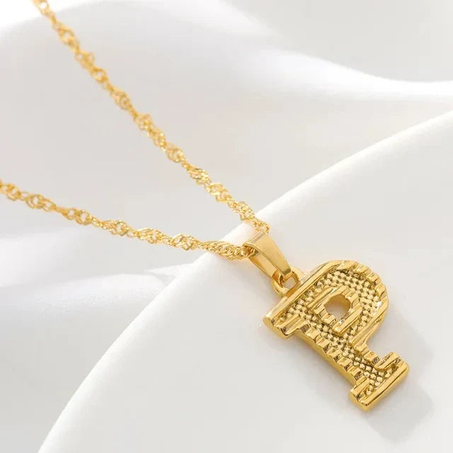 Collar para hombre o mujer con colgante personalizado inicial p