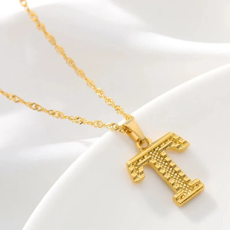 Collar para hombre o mujer con colgante personalizado inicial t