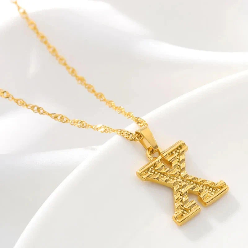 Collar para hombre o mujer con colgante personalizado inicial x