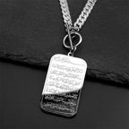 Collar choker con colgante Ayatul Kursi árabe islam plata