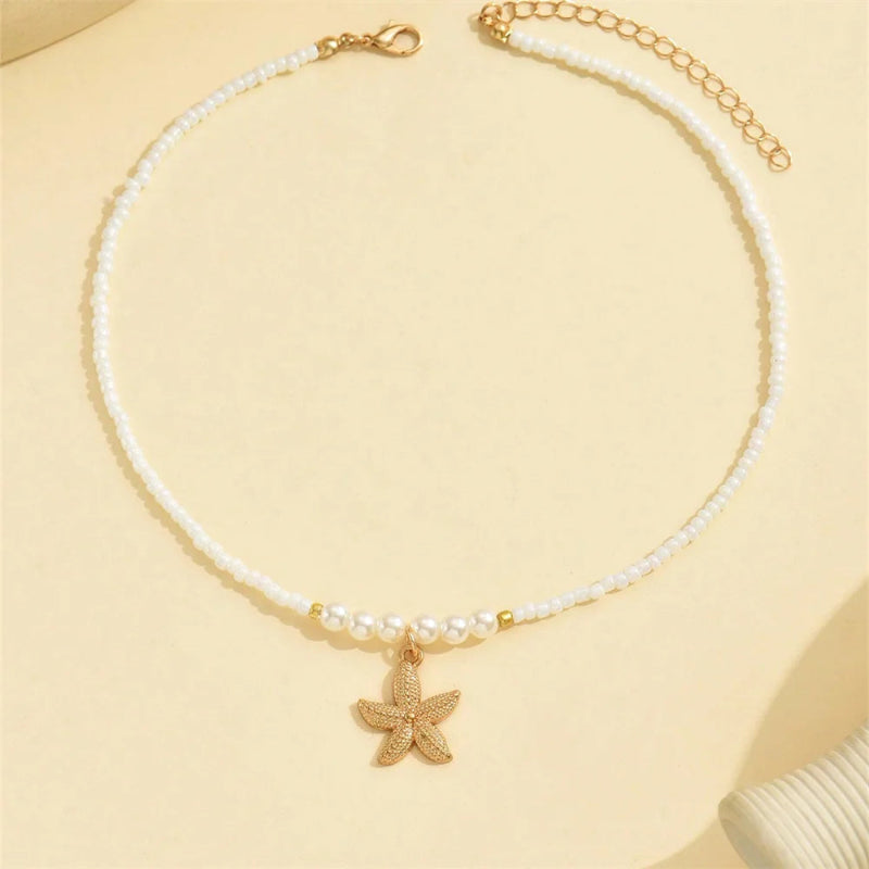 Collar Gargantilla con Colgante de Concha Estrella de Mar