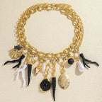 Collar Gargantilla con Colgantes de Coral y Conchas